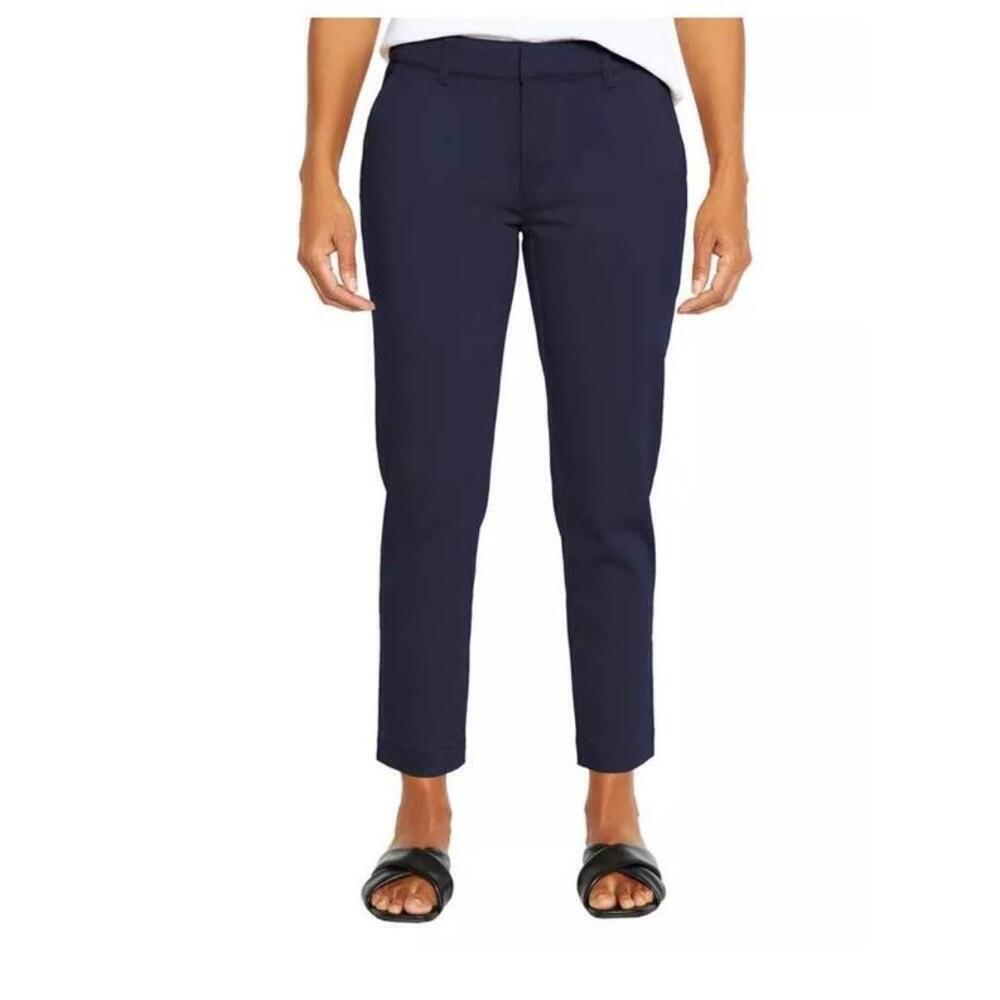 Banana Republic Women's Slim-Fit Silhouette Chino Pants, Blue, 16 AN8
